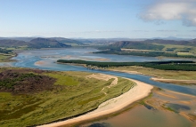 Colour aerial image of Scottish beach