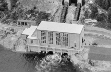 Hydro power station aerial photograph