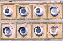 Fawley oil refinery aerial photograph 