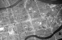 Aerial image of Hiroshima after atomic bomb