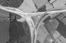 Aerial photo of M40/M42 Junction 3A under construction